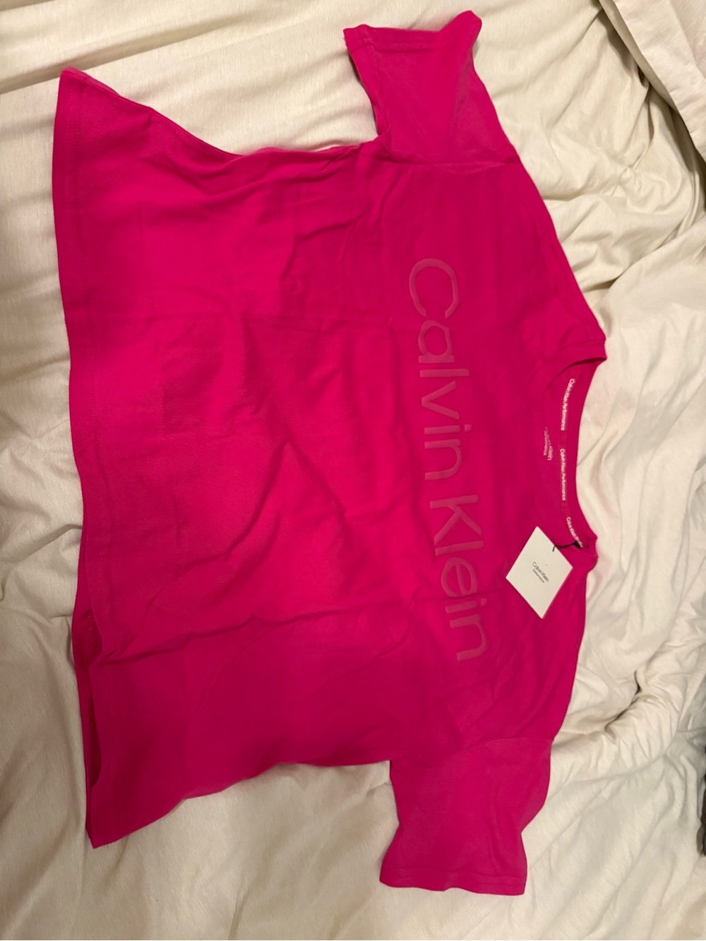 Calvin Klein Hot Pink Short Sleeve Logo Tee